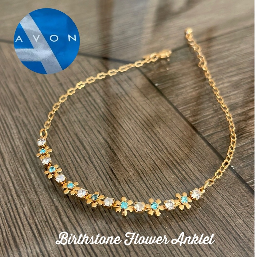 2007 Avon Birthstone Flower Anklet - Blue - March ?